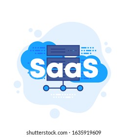 Saas, Software As A Service Vector Illustration