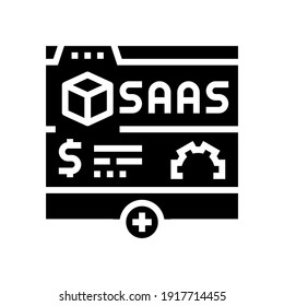 vector de icono de glifo de suscripción a saas. signo de suscripción de saas. símbolo de contorno aislado ilustración negra