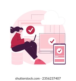 SaaS technology abstract concept vector illustration. Software as a service, cloud computing, application service, customer access, software licensing, subscription, pricing abstract metaphor.