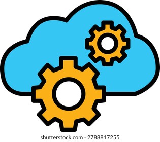 SaaS Technology and Network Optimization Graphic Element