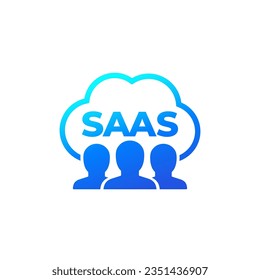 Saas users icon on white, vector