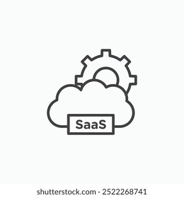 SaaSline in Thin line black color. flat simple vector symbols illustration.