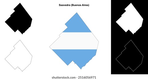 Saavedra department (Buenos Aires) outline map set