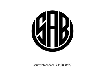 Letra inicial del SAB vector de diseño de icono de forma de círculo creativo geométrico. monograma, membrete, círculo, caligrafía, símbolo, emblema, elegante, abstracto, marca de texto, signo, arte, tipografía, icono, forma