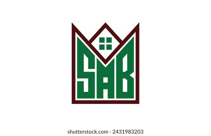 SAB initial letter real estate builders logo design vector. construction, housing, home marker, property, building, apartment, flat, compartment, business, corporate, house rent, rental, commercial