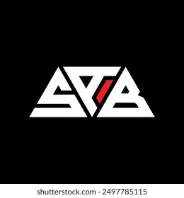 SAB triangle letter logo design with triangle shape. SAB triangle logo design monogram. SAB triangle vector logo template with red color. SAB triangular logo Simple, Elegant, and Luxurious design.