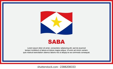 Plantilla de diseño de fondo de resumen de marca Saba. Cartel del Día de la Independencia de Saba, Ilustración del Vector de Medios Sociales. Saba Banner