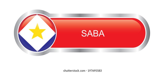 Saba flag button glossy banner 
