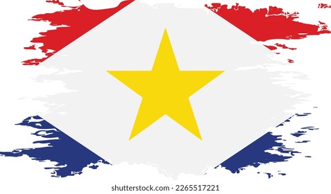 Saba flag grunge brush color image, vector