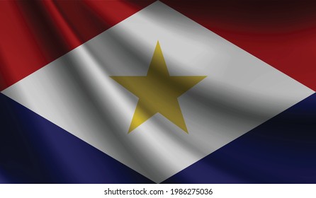 Saba flag waving. background for patriotic and national design. vector illustration  