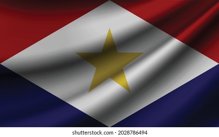 Saba flag waving. Background for patriotic and national design. Vector illustration