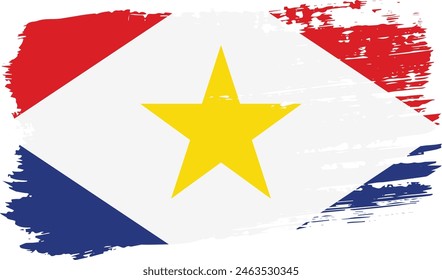 Saba flag, wide brush stroke on transparent background, vector.