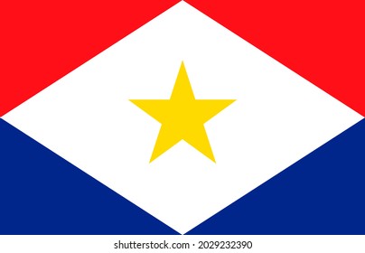 Saba Island Flag Vector Icon