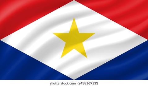 Saba island flag waving. Background. Vector
