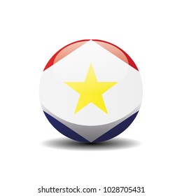 Saba national circle button flag background texture. Vector illustration.