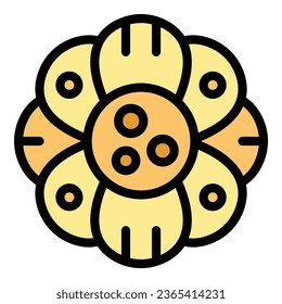 Sabah rafflesia Symbol Umrissvektor. Tropische Pflanze. Asiatische faule Farbe