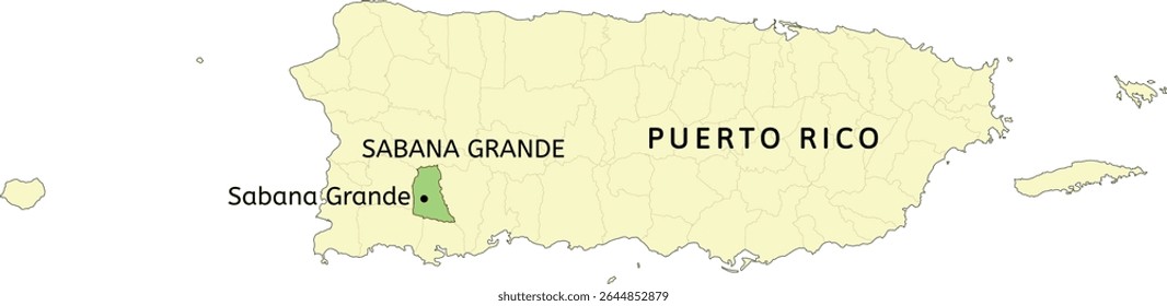Sabana Grande municipality and town of Sabana Grande location on Puerto Rico map