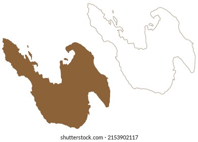 Sabang island (Republic of Indonesia, Indian Ocean, Malay Archipelago) map vector illustration, scribble sketch Pulau Weh map