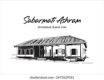 Sabarmati Gandhi Ashram or Harijan Ashram in Ahmedabad city in Gujarat state of India