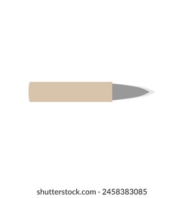 Saba-saki or Sabasaki, Japanese kitchen knife flat design vector illustration isolated on white background. A traditional Japanese kitchen knife with a steel blade and wooden handle.