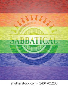 Sabbatical lgbt colors emblem. Vector Illustration. Mosaic.