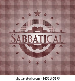 Sabbatical red polygonal badge. Seamless.