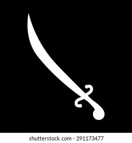 Saber black icon. Vector illustration