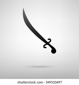 Saber black icon. Vector illustration