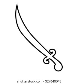 Saber black line icon. Vector illustration