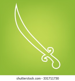 Saber black line icon. Vector illustration 