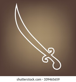 Saber black line icon. Vector illustration