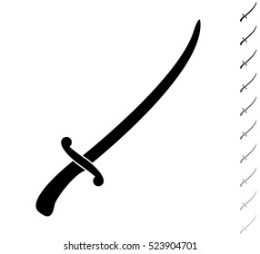 Saber - black vector icon and ten icons in  shades of grey