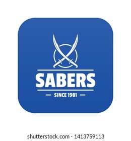 Saber icon blue vector isolated on white background