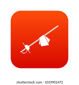 Saber icon digital red for any design isolated on white vector illustration