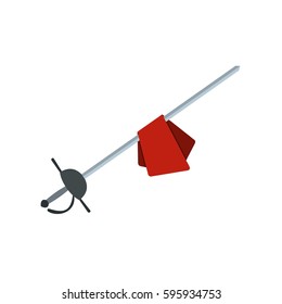 Saber icon in flat style isolated on white background vector illustration