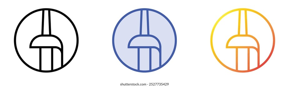 saber icon. Linear, Blue Fill and Gradient Style Design Isolated On White Background