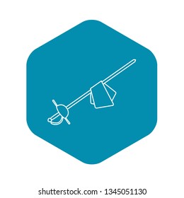 Saber icon. Outline illustration of saber vector icon for web