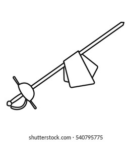 Saber icon. Outline illustration of saber vector icon for web
