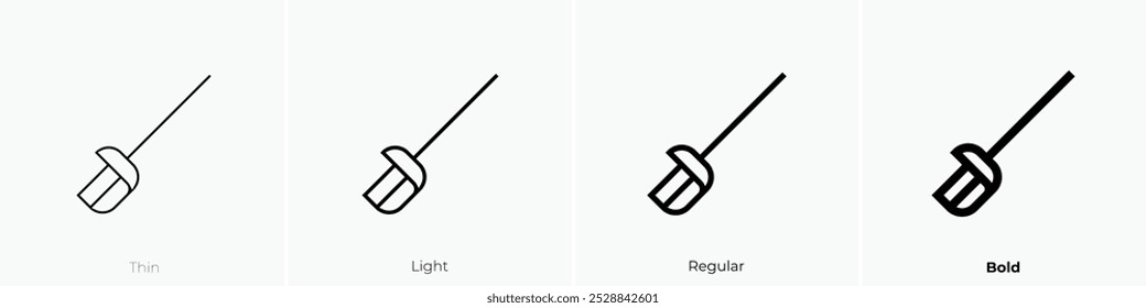 saber icon. Thin, Light Regular And Bold style design isolated on white background