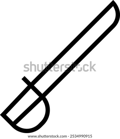 saber icon. Thin linear style design isolated on white background