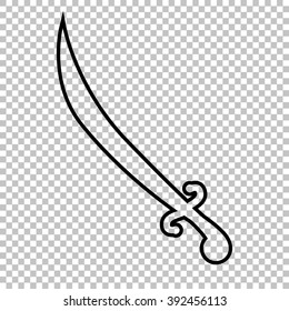 Saber line vector icon on transparent background