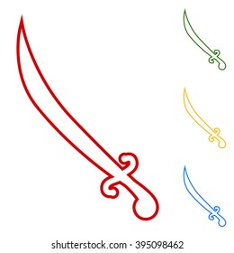 Saber. Set of line icons