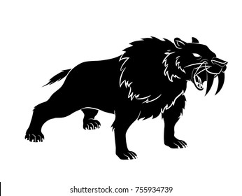 Saber Tiger Silhouette Vector