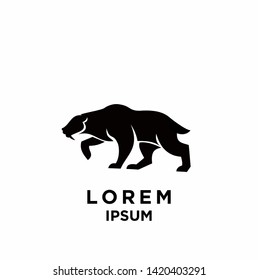 saber tooth logo black logo icon design vector illustration