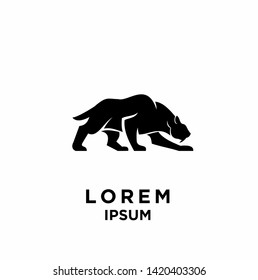 saber tooth logo black logo icon design vector illustration