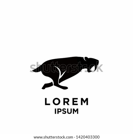 saber tooth logo black logo icon design vector illustration