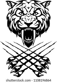 Saber Tooth Rip Claw Front, Sport Mascot