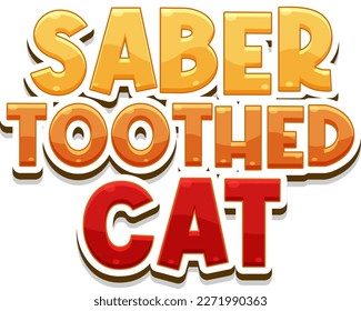 Saber toothed cat logo illustration