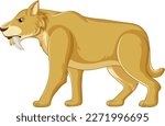 Saber Toothed cat vector illustration
