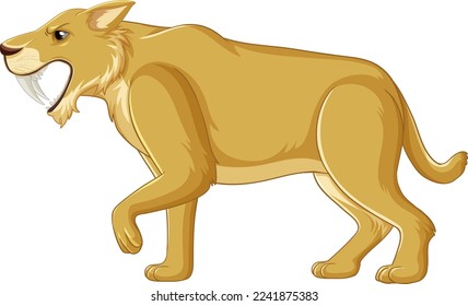Saber Toothed cat vector illustration